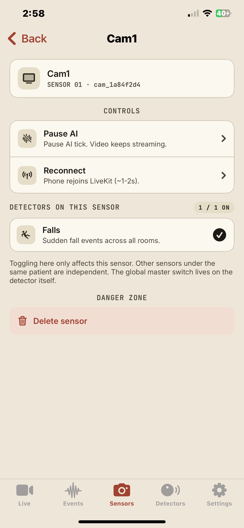 Detectors on this sensor